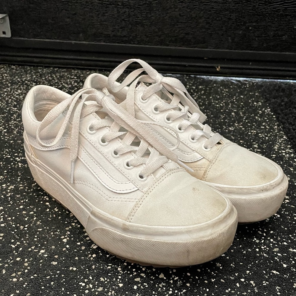 VANS | Old Skool Stacked Platform Sneakers in White